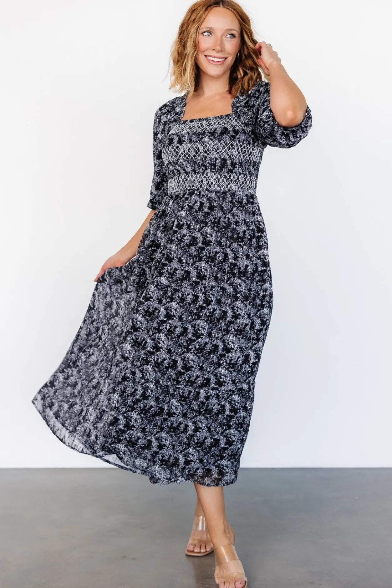 Online Baltic Born Tulsa Smocked Dress | Black + White Black+White
