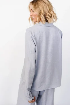 New Baltic Born Tuscany Button Top | Blue Gray BlueGray
