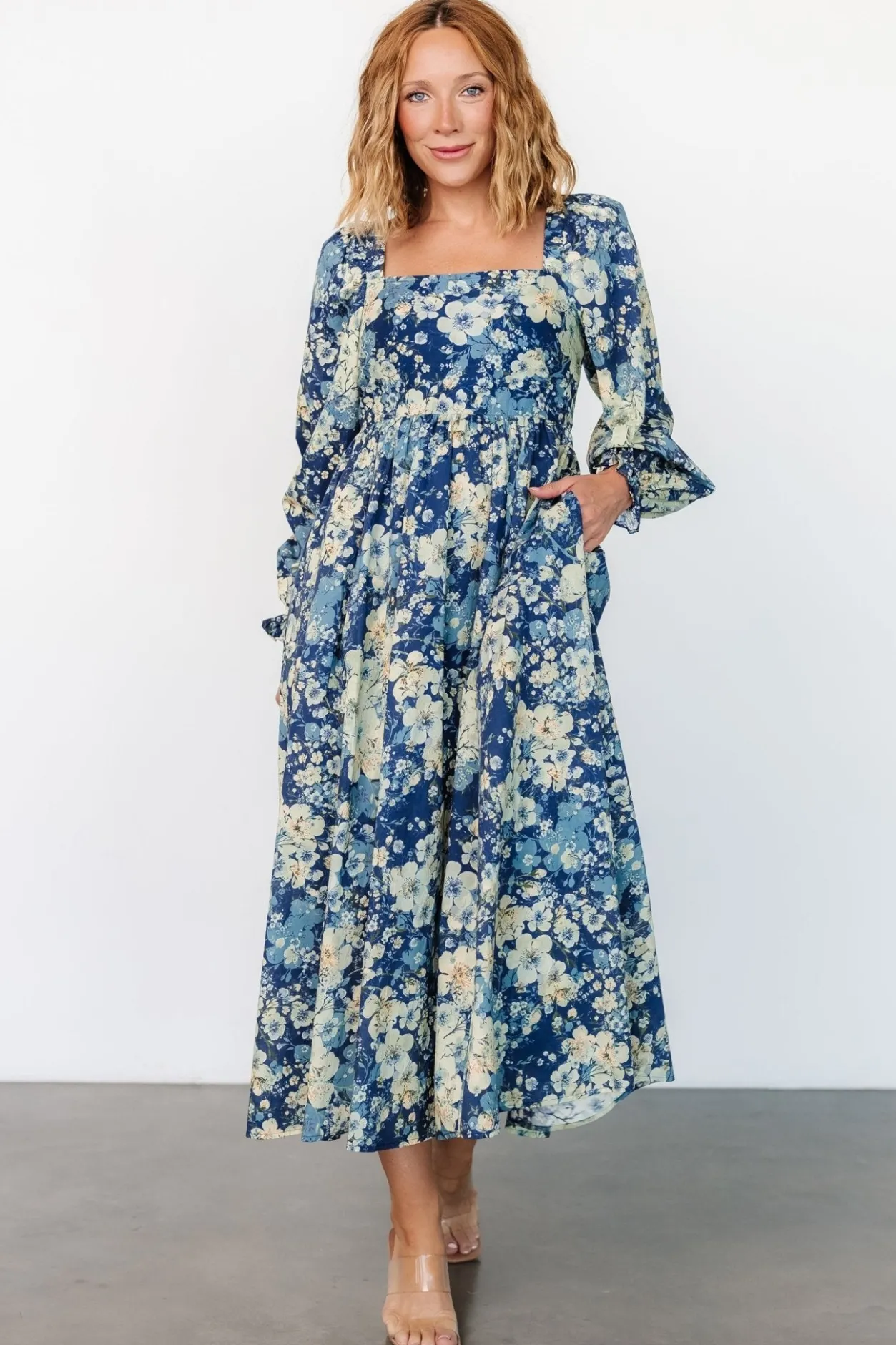 Sale Baltic Born Twyla Dress | Blue + Cream Floral Blue+CreamFloral