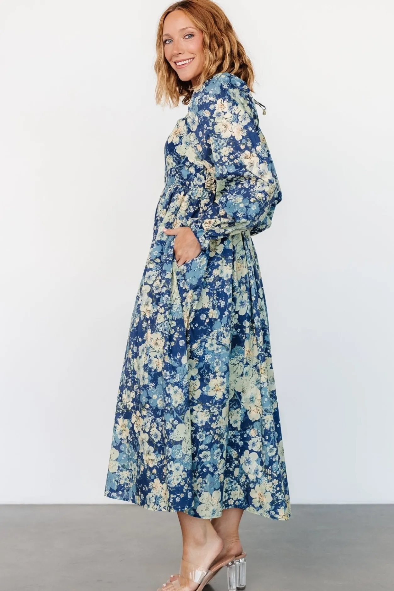 Sale Baltic Born Twyla Dress | Blue + Cream Floral Blue+CreamFloral