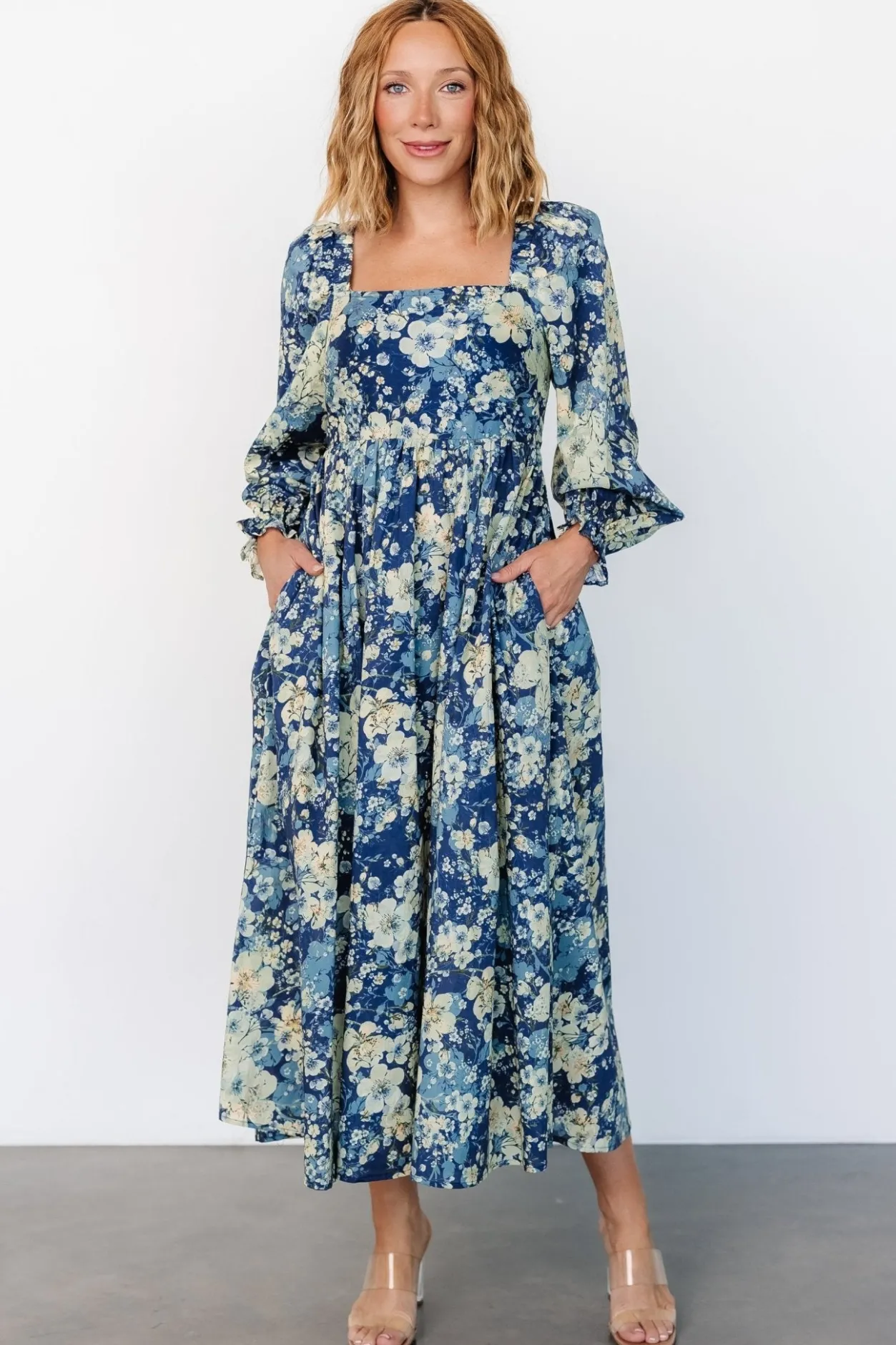 Sale Baltic Born Twyla Dress | Blue + Cream Floral Blue+CreamFloral