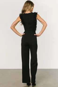 Discount Baltic Born Tyra Ruffle Tank Jumpsuit | Black