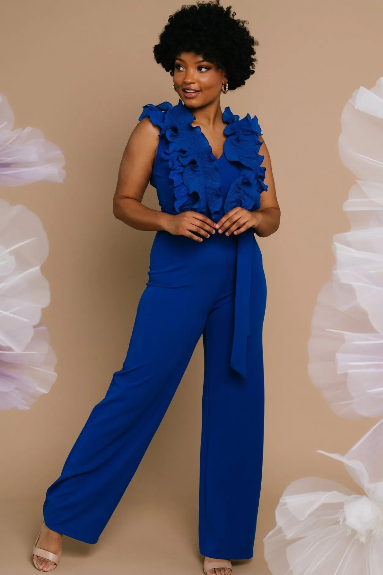 Best Baltic Born Tyra Ruffle Tank Jumpsuit | Cobalt