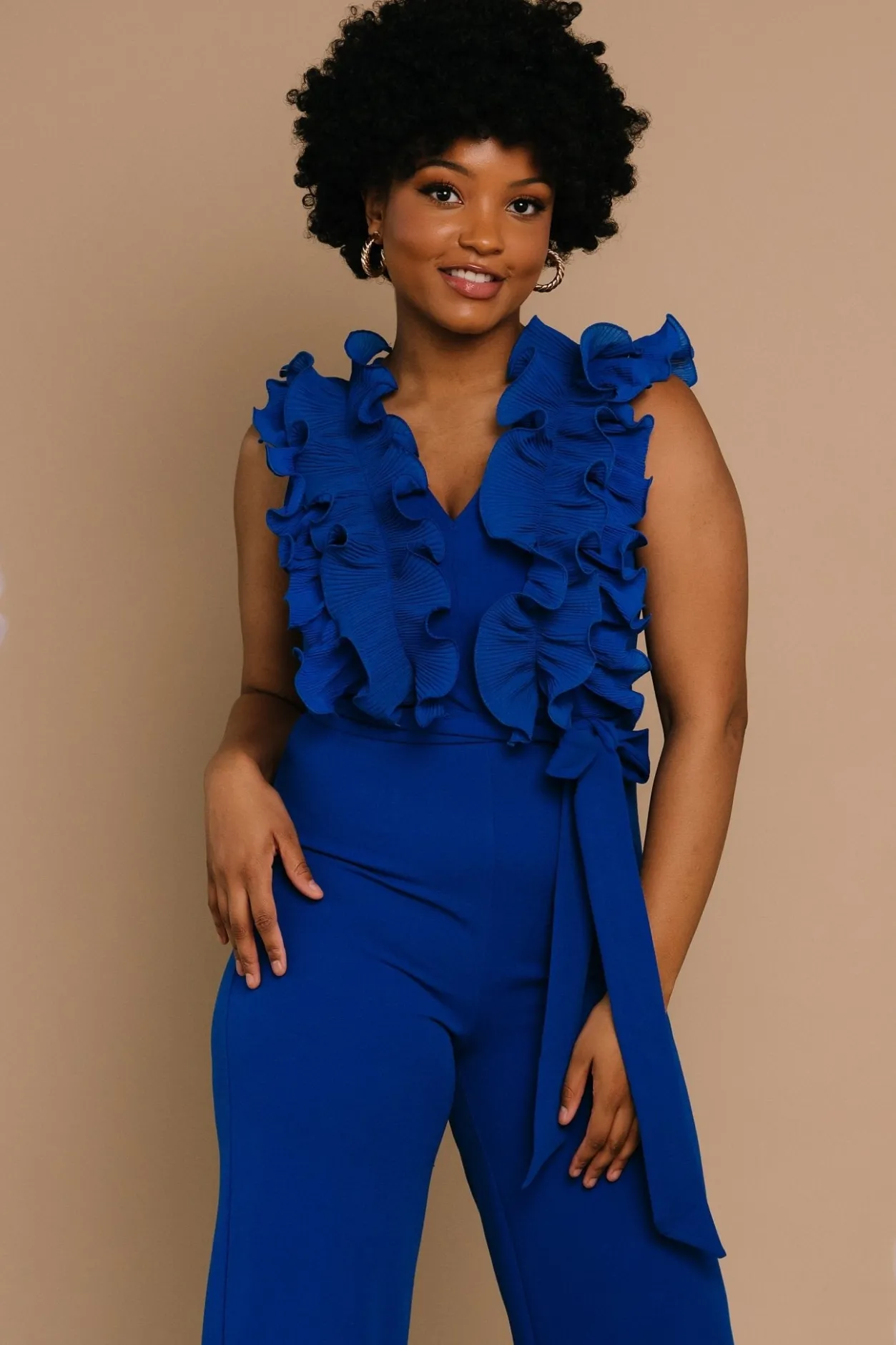 Best Baltic Born Tyra Ruffle Tank Jumpsuit | Cobalt
