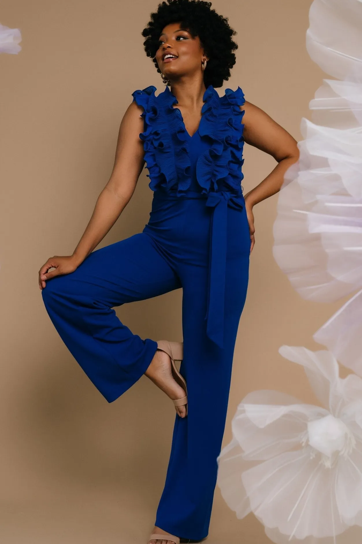 Best Baltic Born Tyra Ruffle Tank Jumpsuit | Cobalt