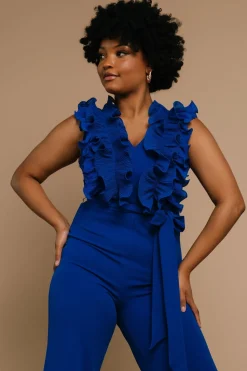 Best Baltic Born Tyra Ruffle Tank Jumpsuit | Cobalt