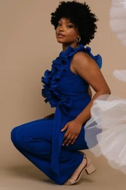 Best Baltic Born Tyra Ruffle Tank Jumpsuit | Cobalt