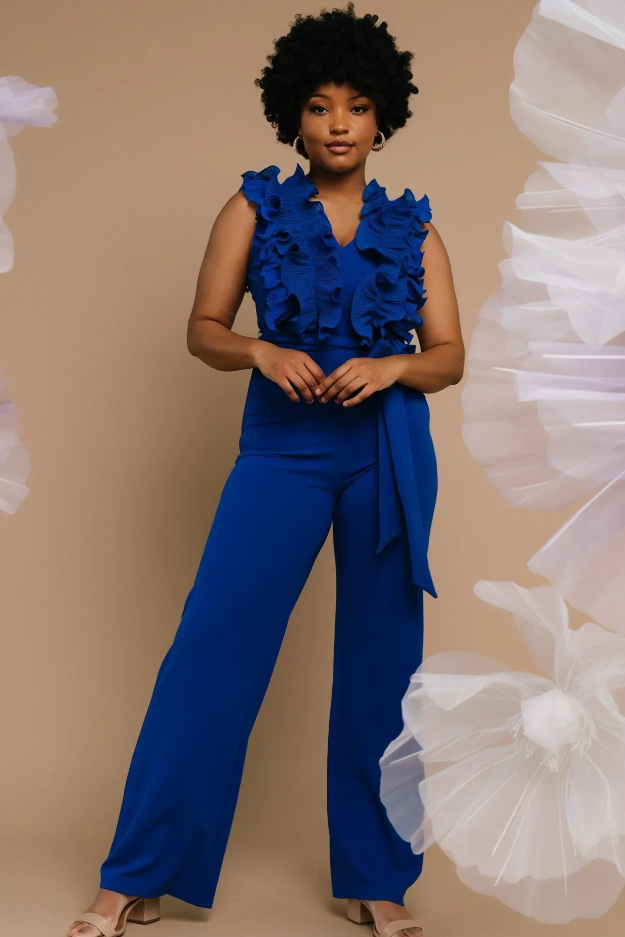 Best Baltic Born Tyra Ruffle Tank Jumpsuit | Cobalt