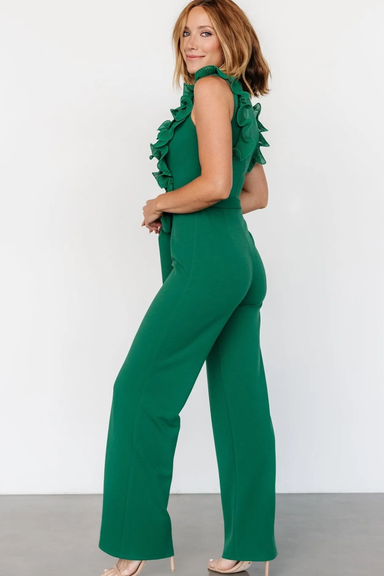 New Baltic Born Tyra Ruffle Tank Jumpsuit | Green