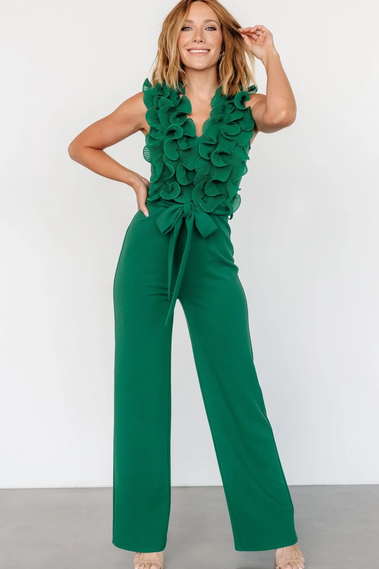 New Baltic Born Tyra Ruffle Tank Jumpsuit | Green