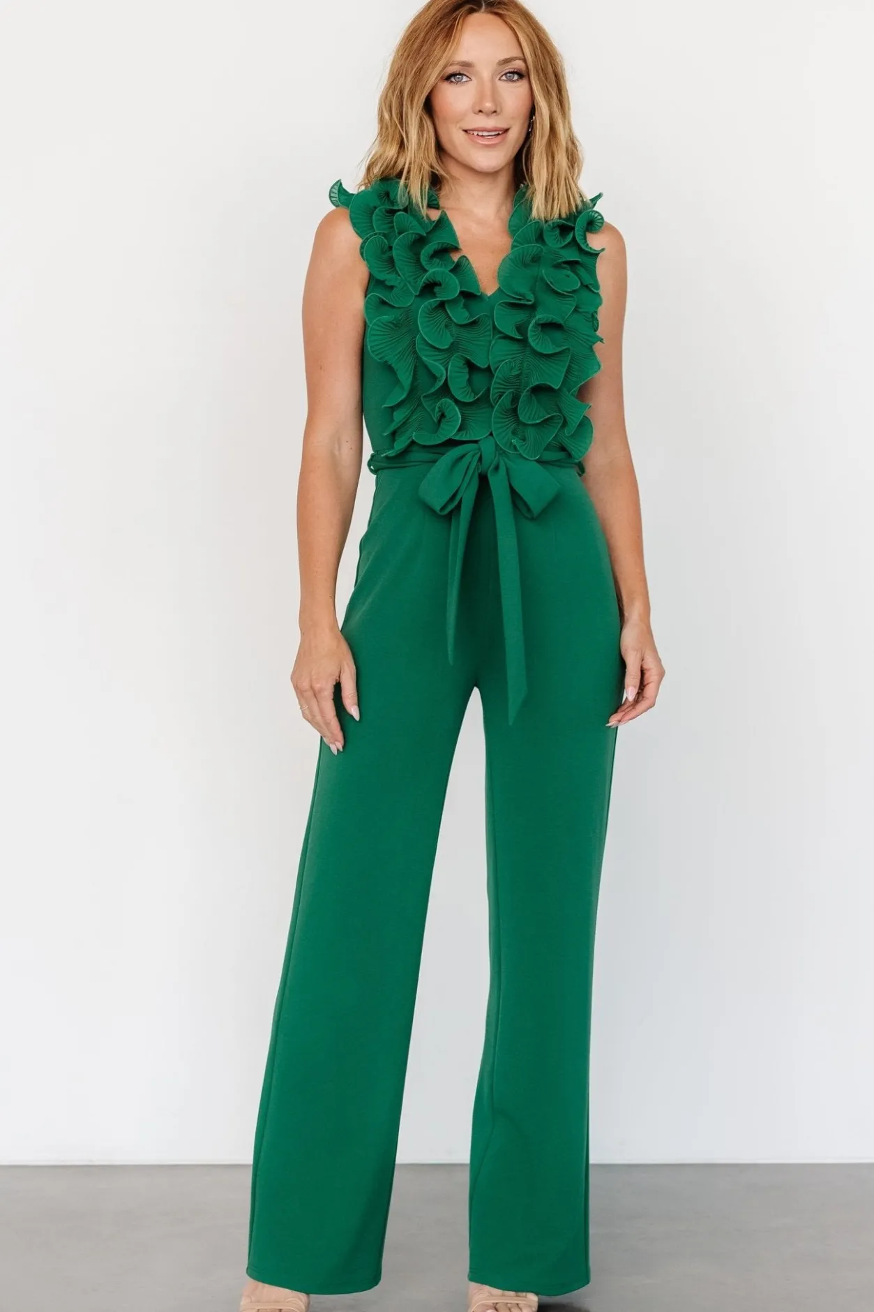 New Baltic Born Tyra Ruffle Tank Jumpsuit | Green