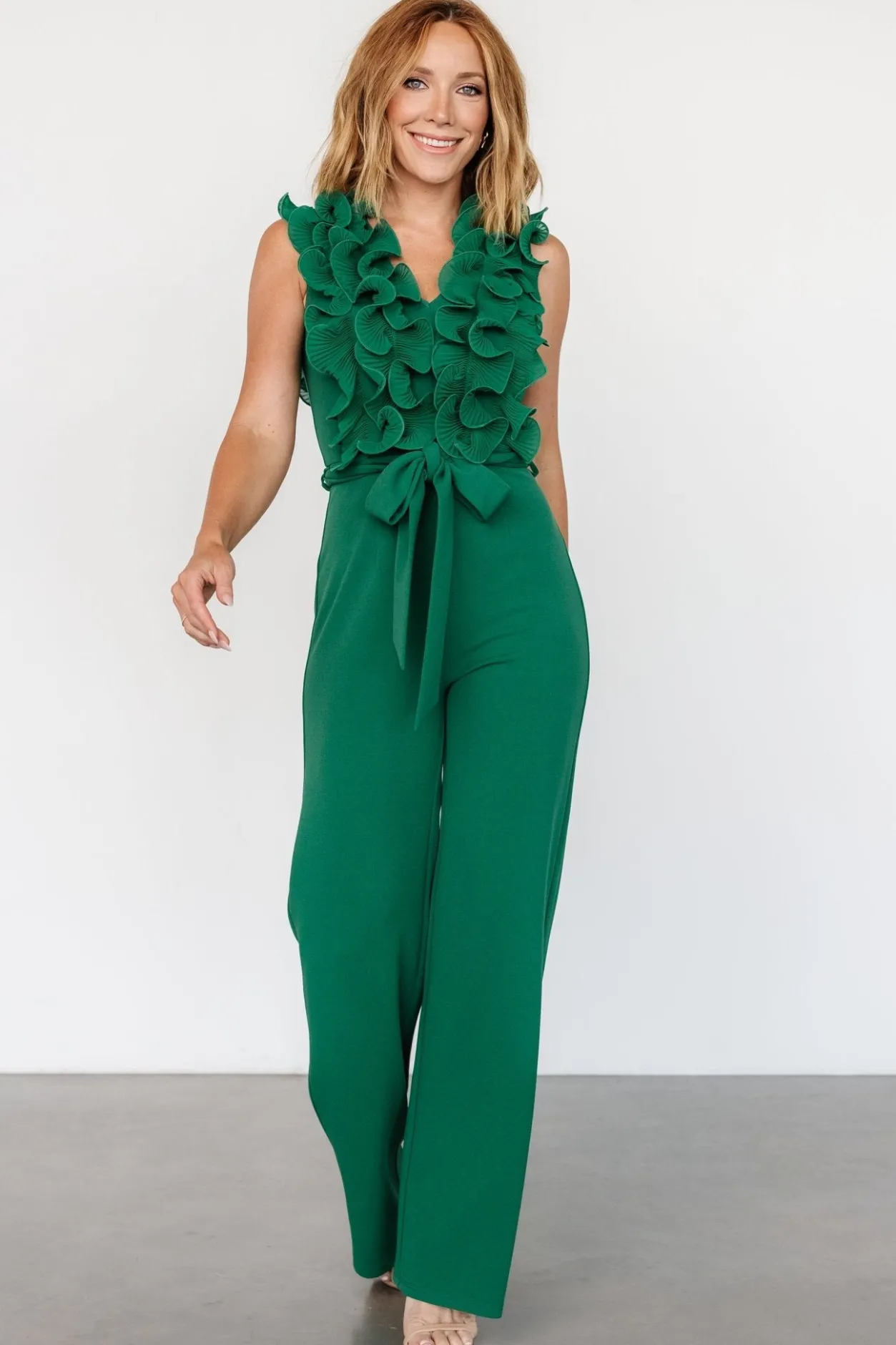 New Baltic Born Tyra Ruffle Tank Jumpsuit | Green