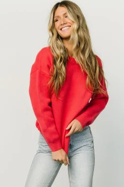 Best Baltic Born Tyson Knit Sweater | Cherry Red CherryRed