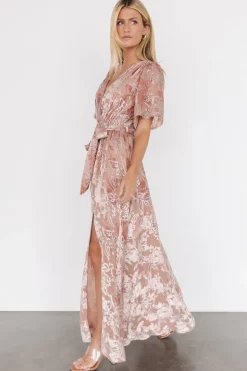 Sale Baltic Born Uma Velvet Maxi Dress | Blush + Silver Blush+Silver