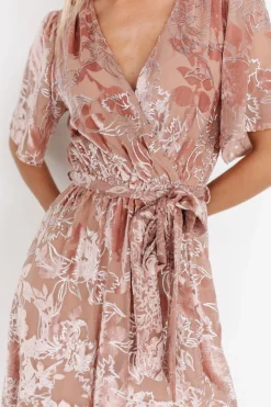 Sale Baltic Born Uma Velvet Maxi Dress | Blush + Silver Blush+Silver