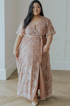 Sale Baltic Born Uma Velvet Maxi Dress | Blush + Silver Blush+Silver