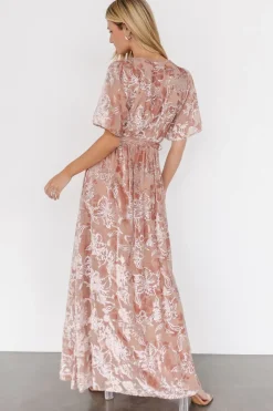 Sale Baltic Born Uma Velvet Maxi Dress | Blush + Silver Blush+Silver