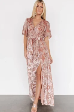 Sale Baltic Born Uma Velvet Maxi Dress | Blush + Silver Blush+Silver