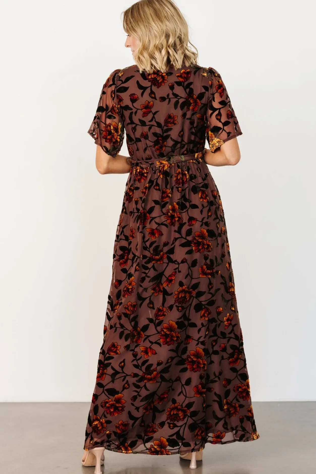New Baltic Born Uma Velvet Maxi Dress | Clove + Amber Floral Clove+AmberFloral