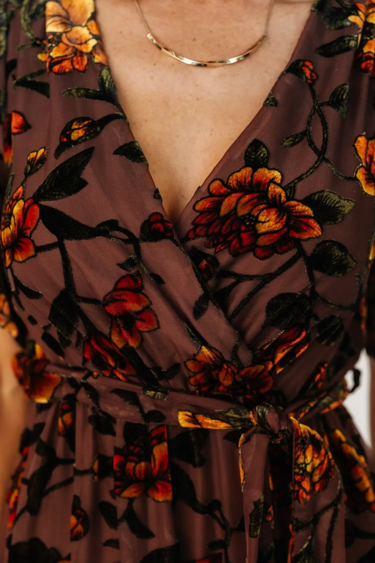 New Baltic Born Uma Velvet Maxi Dress | Clove + Amber Floral Clove+AmberFloral