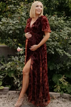Discount Baltic Born Uma Velvet Maxi Dress | Copper Floral CopperFloral