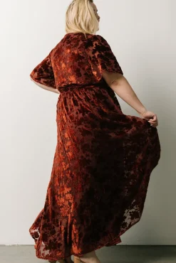 Discount Baltic Born Uma Velvet Maxi Dress | Copper Floral CopperFloral