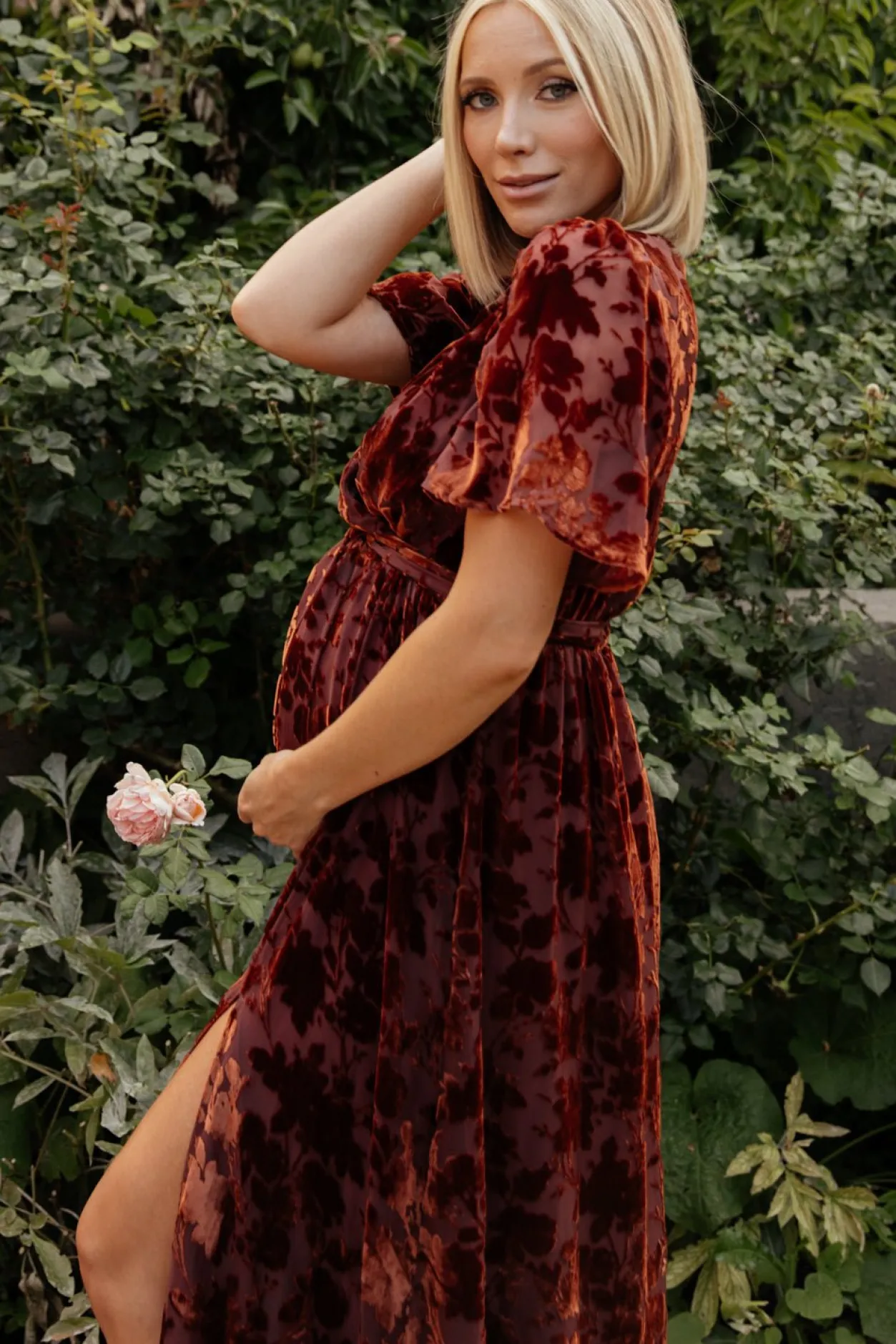 Discount Baltic Born Uma Velvet Maxi Dress | Copper Floral CopperFloral