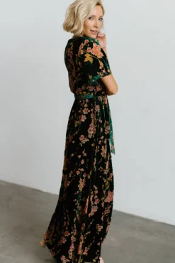 Sale Baltic Born Uma Velvet Maxi Dress | Green Floral GreenFloral