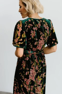 Sale Baltic Born Uma Velvet Maxi Dress | Green Floral GreenFloral