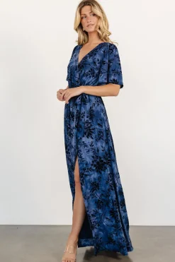 Sale Baltic Born Uma Velvet Maxi Dress | Navy