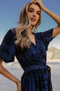 Sale Baltic Born Uma Velvet Maxi Dress | Navy