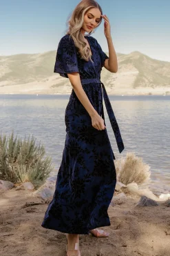 Sale Baltic Born Uma Velvet Maxi Dress | Navy