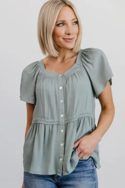 Sale Baltic Born Unity Button Up Top | Sage
