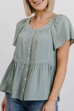 Sale Baltic Born Unity Button Up Top | Sage