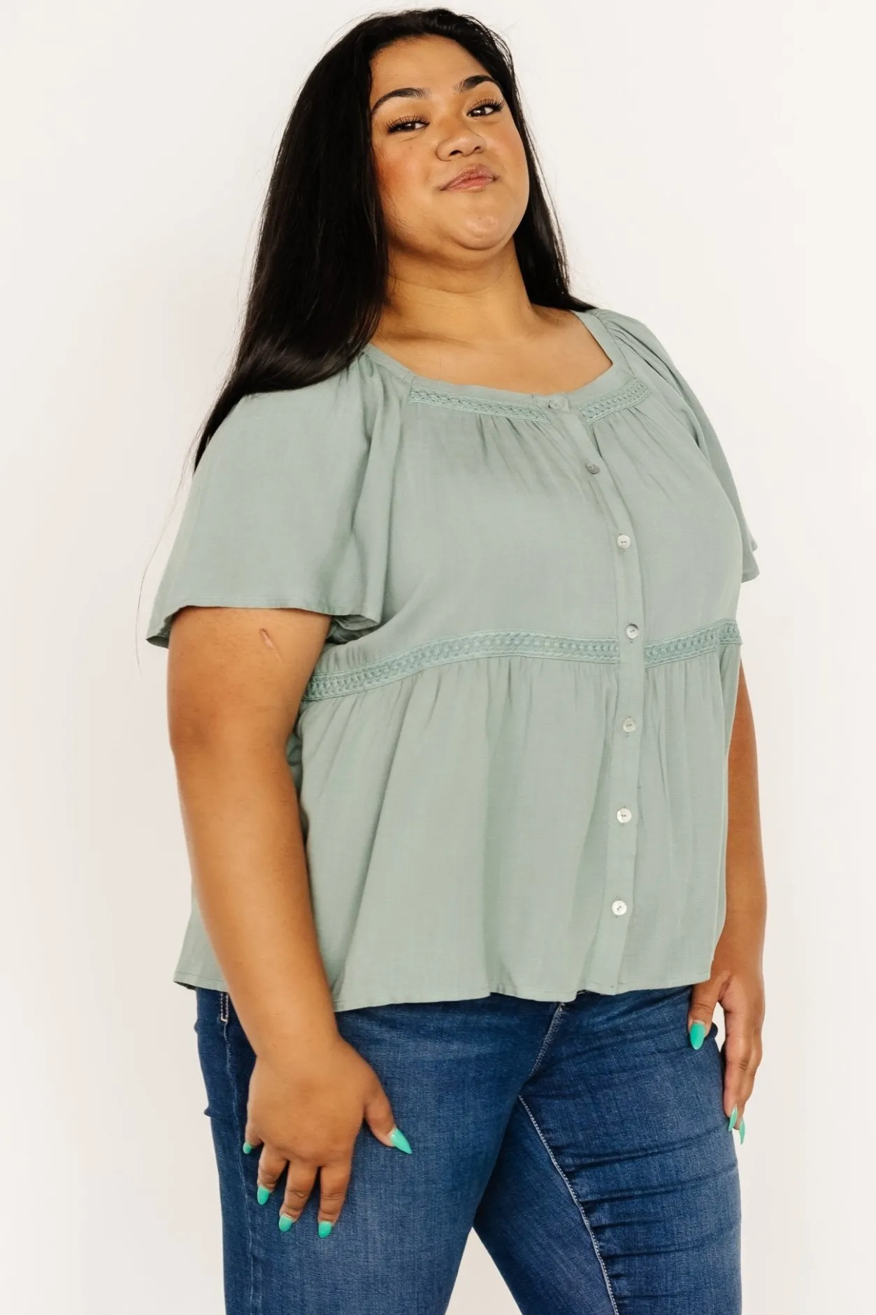 Sale Baltic Born Unity Button Up Top | Sage