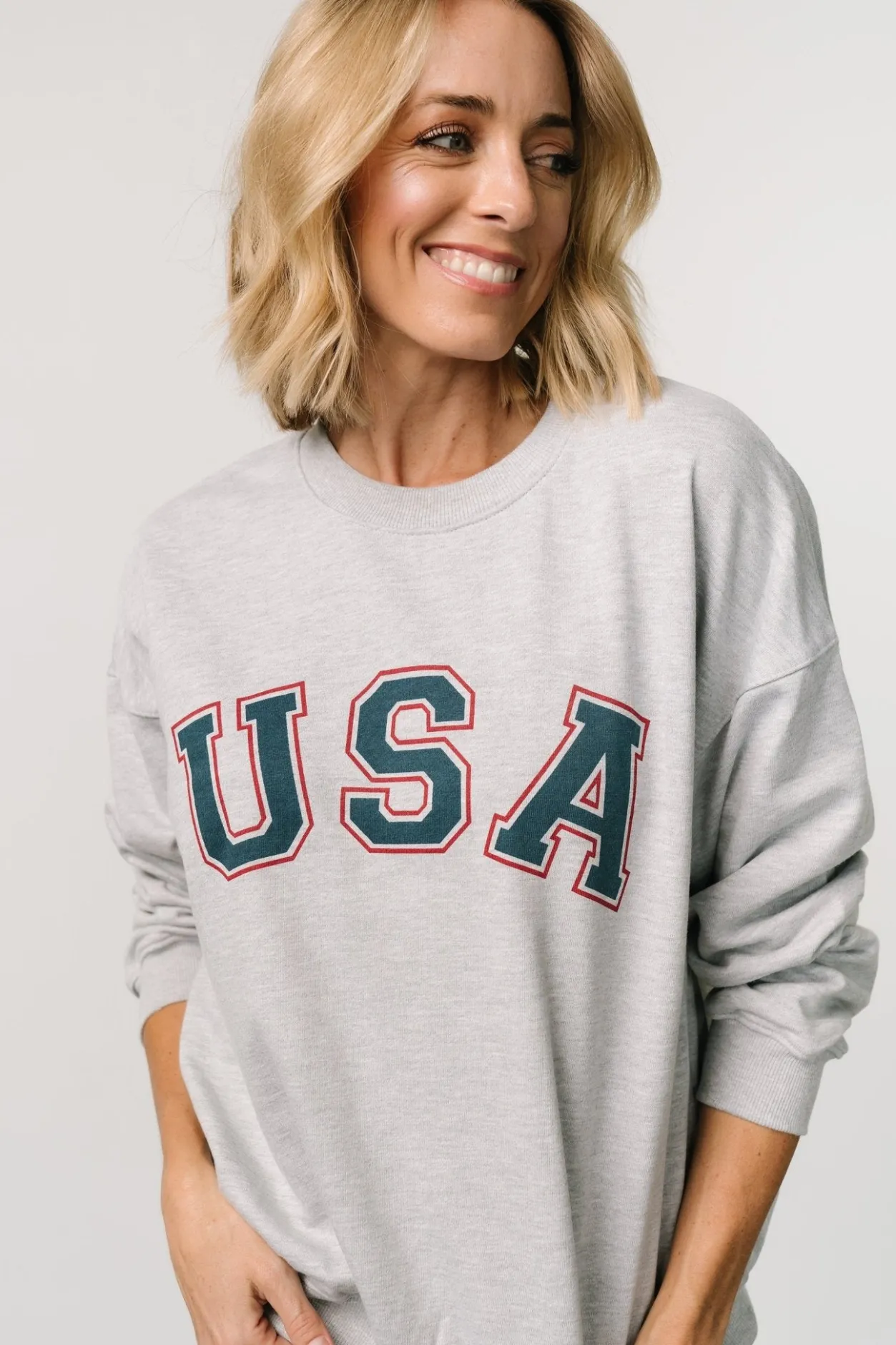 Online Baltic Born USA Oversized Sweatshirt | Heather Gray HeatherGray