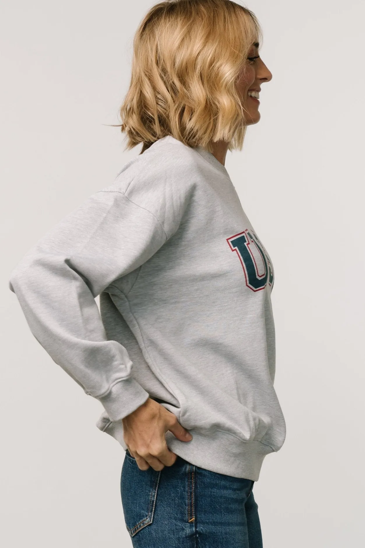 Online Baltic Born USA Oversized Sweatshirt | Heather Gray HeatherGray