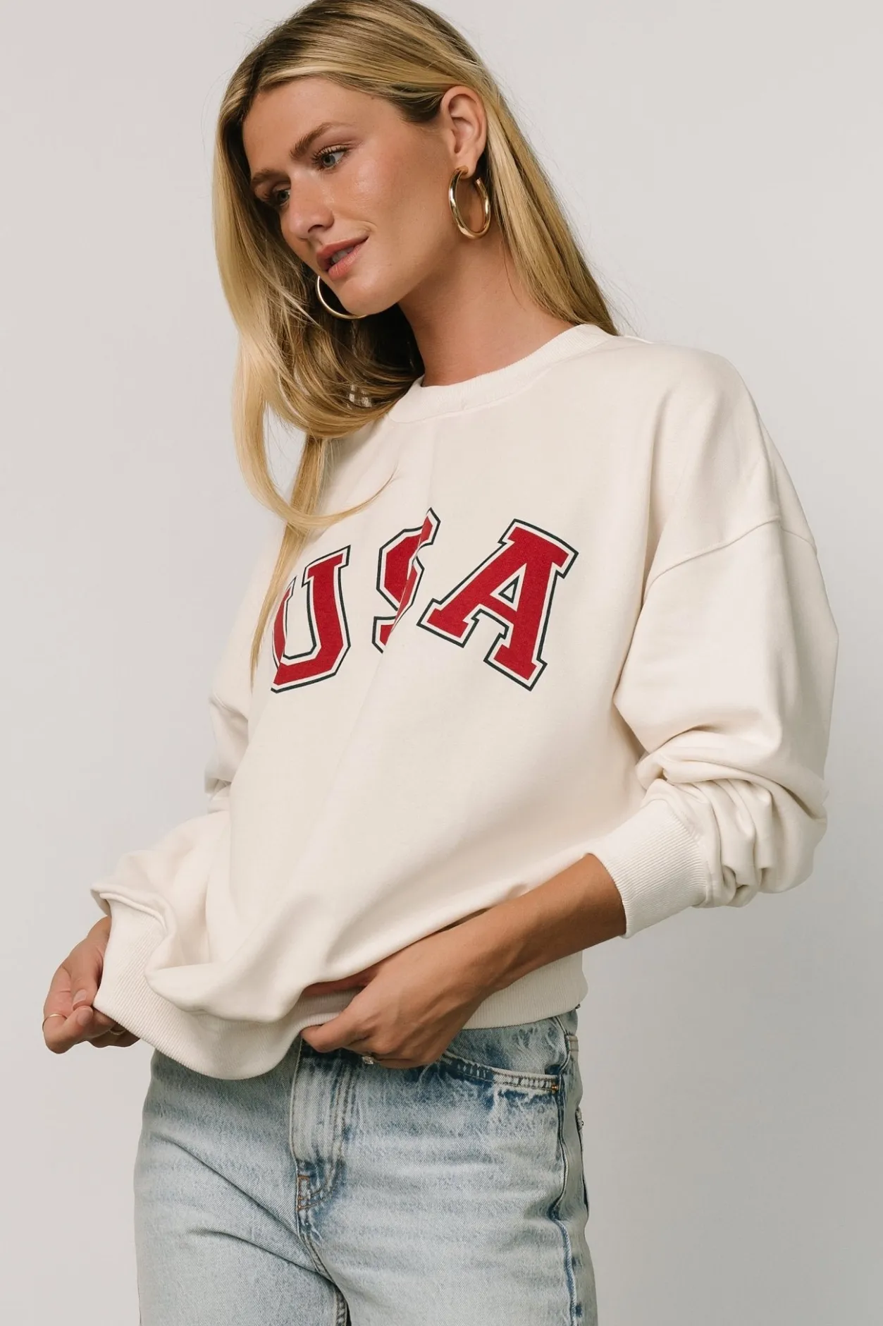 Outlet Baltic Born USA Oversized Sweatshirt | Ivory