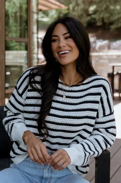 Hot Baltic Born Valeria Knit Sweater | Black + Ivory Black+Ivory