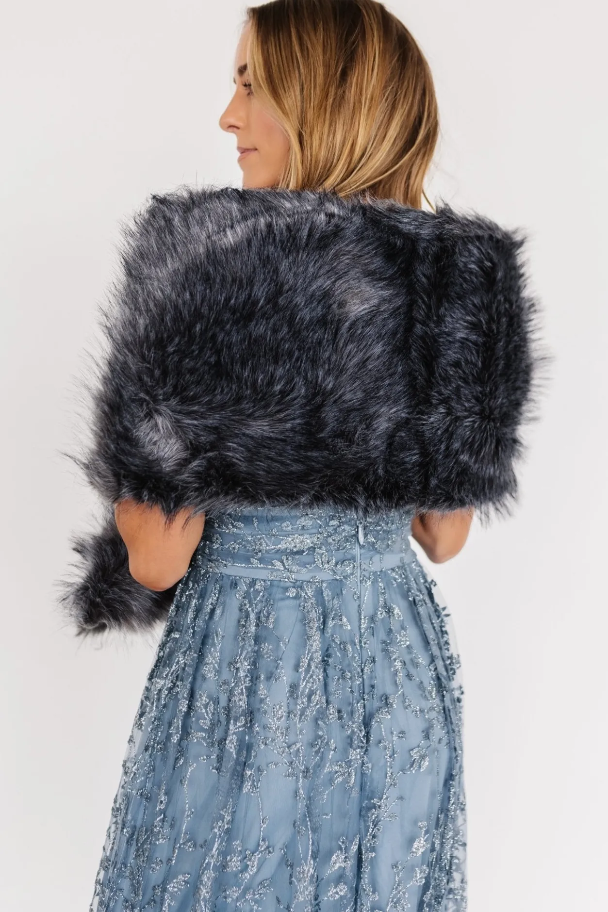 Fashion Baltic Born Valerie Faux Fur Shawl | Dark Gray DarkGray