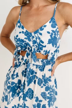 Discount Baltic Born Valetta Cut Out Maxi Dress | White + Blue White+Blue