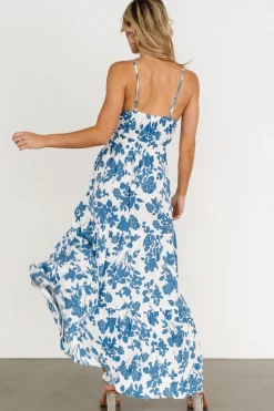 Discount Baltic Born Valetta Cut Out Maxi Dress | White + Blue White+Blue
