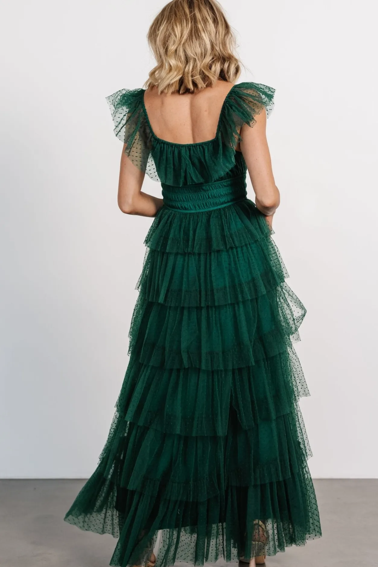 Sale Baltic Born Valora Swiss Dot Tulle Maxi Dress | Dark Green DarkGreen