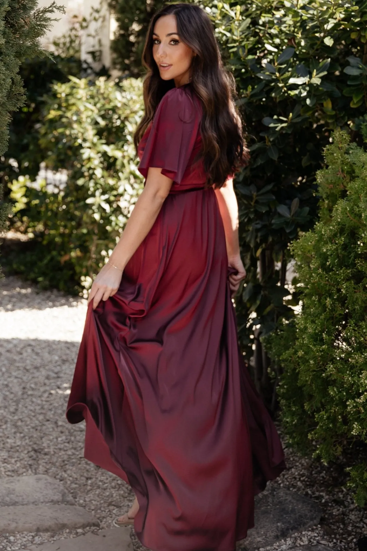 Discount Baltic Born Vara Satin Maxi Wrap Dress | Mulberry