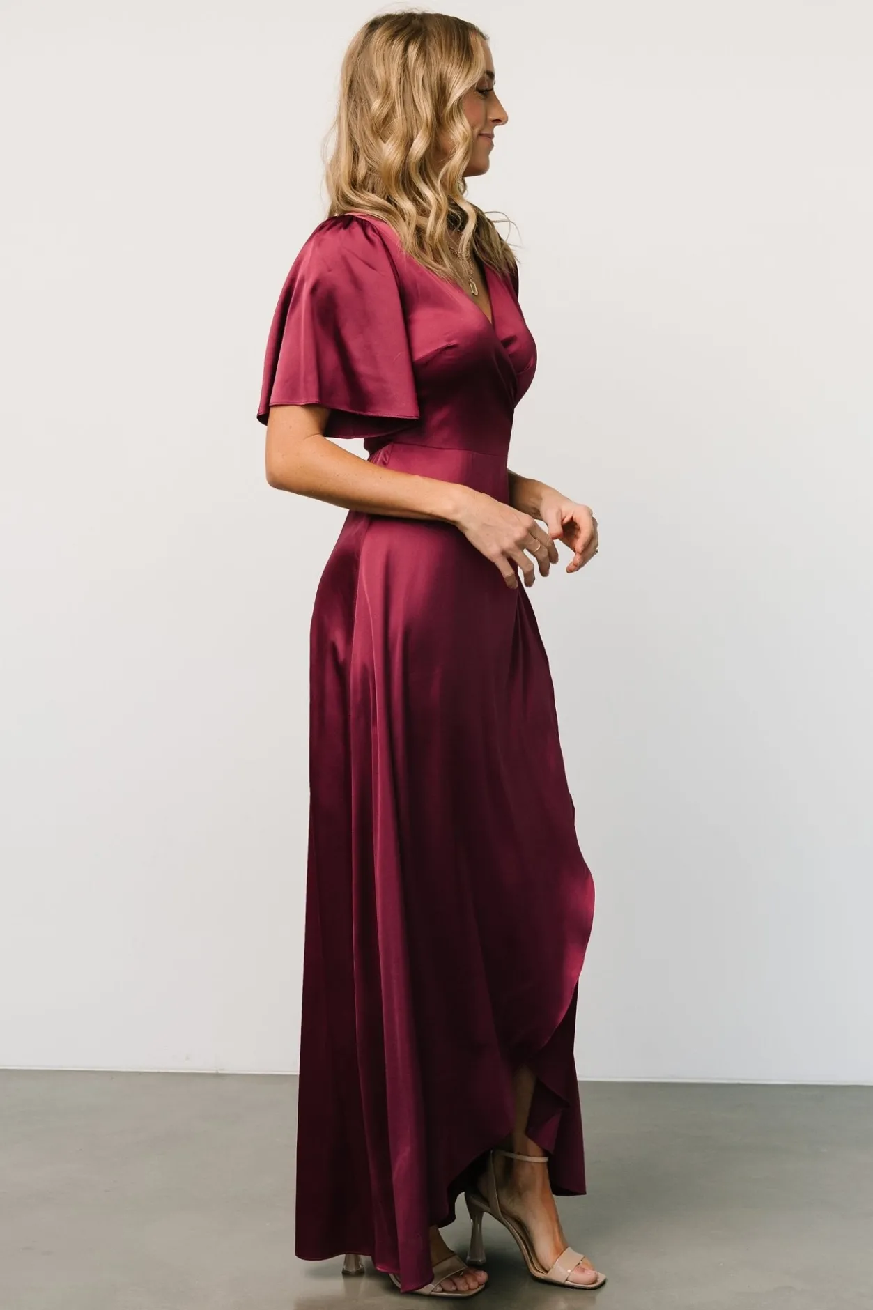 Discount Baltic Born Vara Satin Maxi Wrap Dress | Mulberry