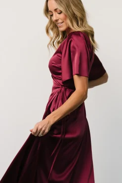 Discount Baltic Born Vara Satin Maxi Wrap Dress | Mulberry