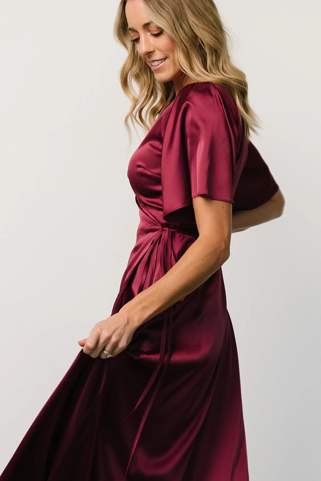 Discount Baltic Born Vara Satin Maxi Wrap Dress | Mulberry