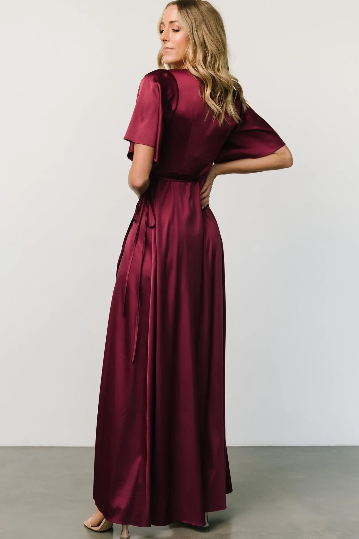 Discount Baltic Born Vara Satin Maxi Wrap Dress | Mulberry