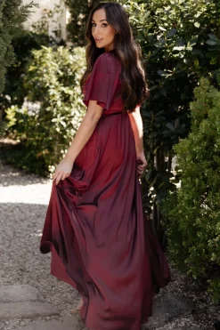 Discount Baltic Born Vara Satin Maxi Wrap Dress | Mulberry