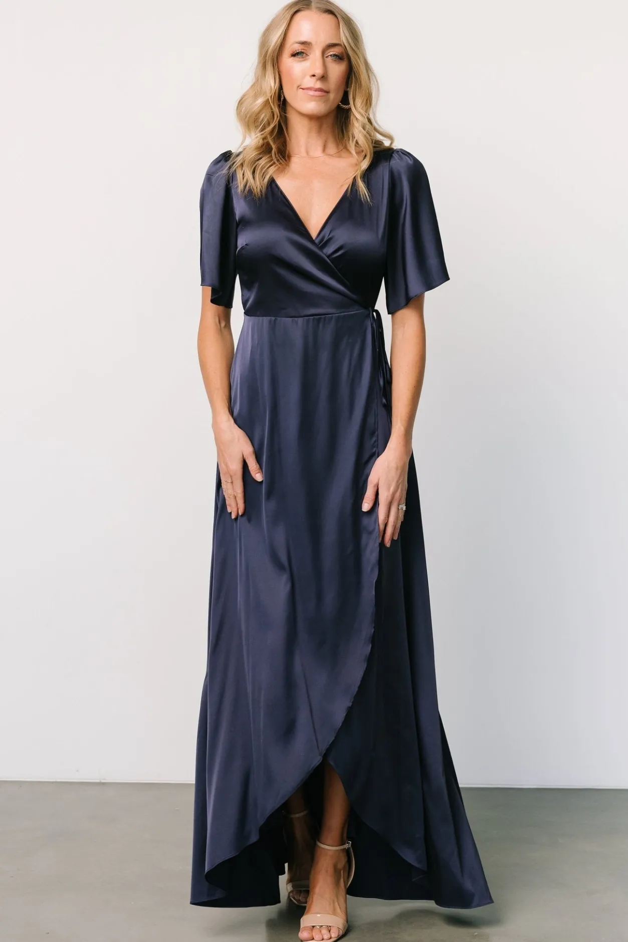 Best Baltic Born Vara Satin Maxi Wrap Dress | Navy